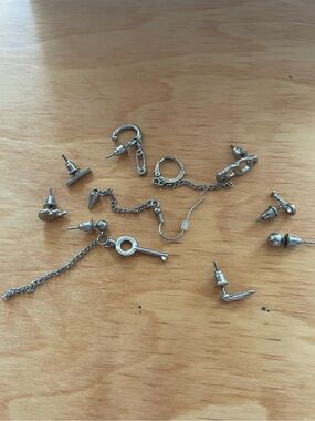 10-pack assorted silver-tone earrings